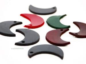 Set of 10 Leather Crescent for DIY, Keychains and Crafts