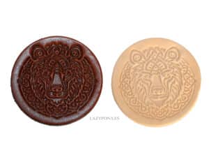 Leather Round Patch Bear Lazypony