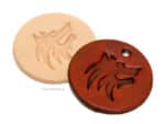 Leather Round Set of Wolf Tags