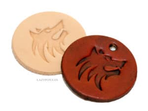 Leather Round Set of Wolf Tags