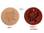 Leather Round Wolf Tags