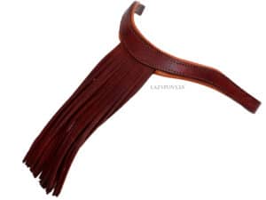 Brown Leather Browband with Fringe Vaquero Lazypony